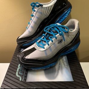 Skechers Grey and Black Sneakers with Blue Accents